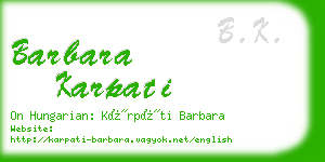 barbara karpati business card